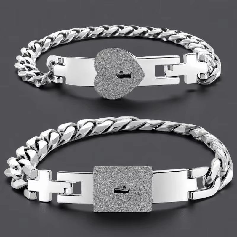 Lock and Key Bracelet Set Couples Jewelry Set for Men and Women Romantic Jewelry for Birthday, Christmas, Wedding Men Women