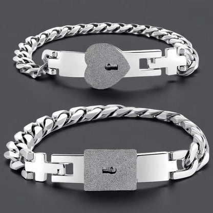 Lock and Key Bracelet Set Couples Jewelry Set for Men and Women Romantic Jewelry for Birthday, Christmas, Wedding Men Women