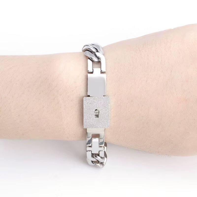 2 Pcs Lover Heart Lock for Key Bracelet Novelty Couple Bracelets Jewelry Decor G