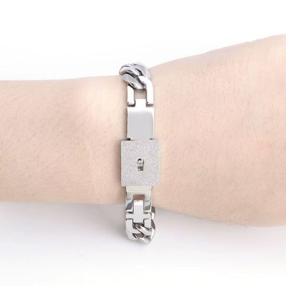 2 Pcs Lover Heart Lock for Key Bracelet Novelty Couple Bracelets Jewelry Decor G